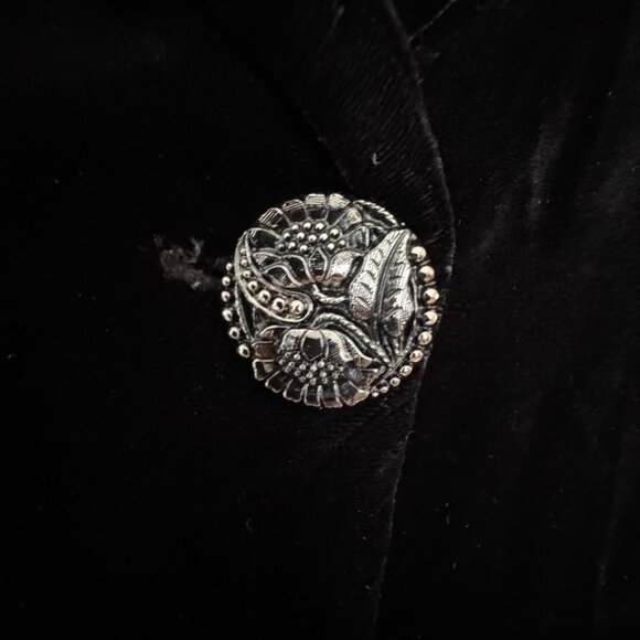 90s Vintage Kamellia by Desire Black Silk Blend Velvet Long Sleeve Mini Dress - Picture 5 of 11